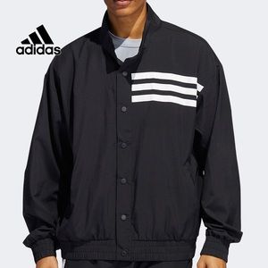 NWT 💗🆕adidas men BASKETBALL ALLOVER PRINT SNAP JACKET S